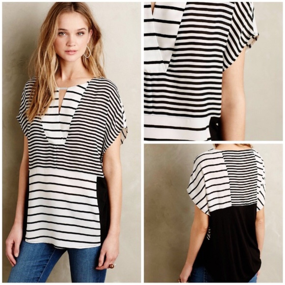 Anthro | One September Madrigal Striped Blouse